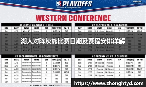 湖人对阵灰熊比赛日期及赛程安排详解